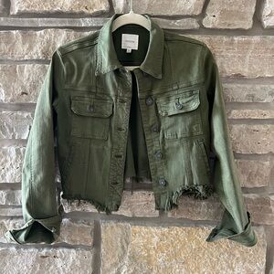 Army Green Cropped Jacket by Hidden - Size XS